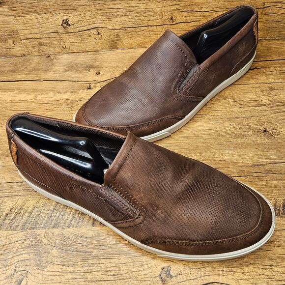 ECCO brown Soft 7 Leather Slip on casual sneaker shoes sz 10 main image 4